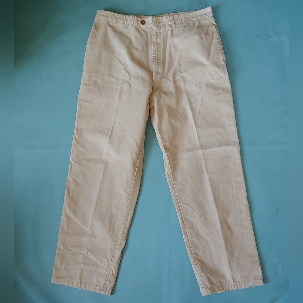 Loro Piana Straight Fit Khaki Utility Canvas Pants